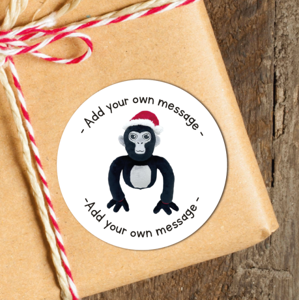 24 Personalised Christmas Stickers Gorilla Tag